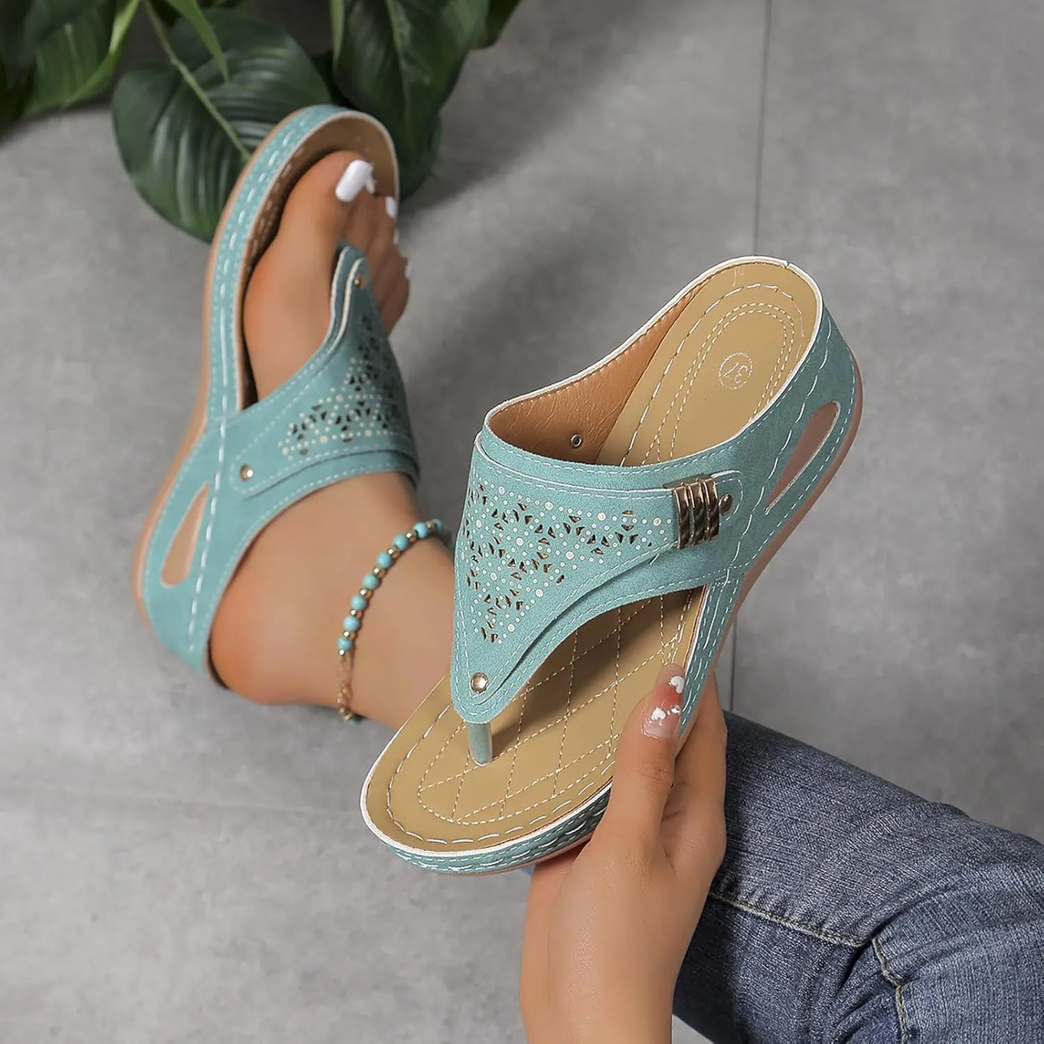 Orthopedic Sandals for Women Arch Support Wedge Flip Flops Summer 2025 Comfortable Dressy Casual Beach Slippers