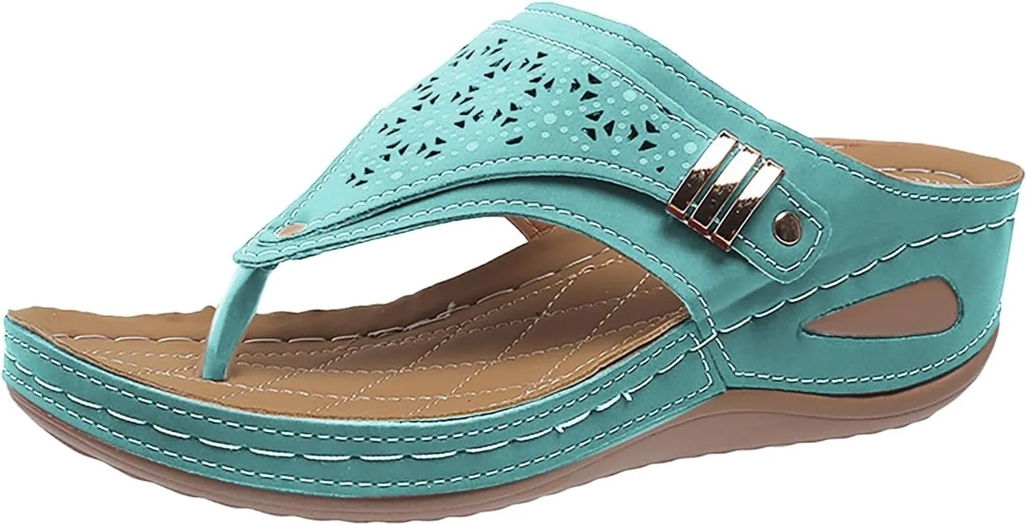 Orthopedic Sandals for Women Arch Support Wedge Flip Flops Summer 2025 Comfortable Dressy Casual Beach Slippers