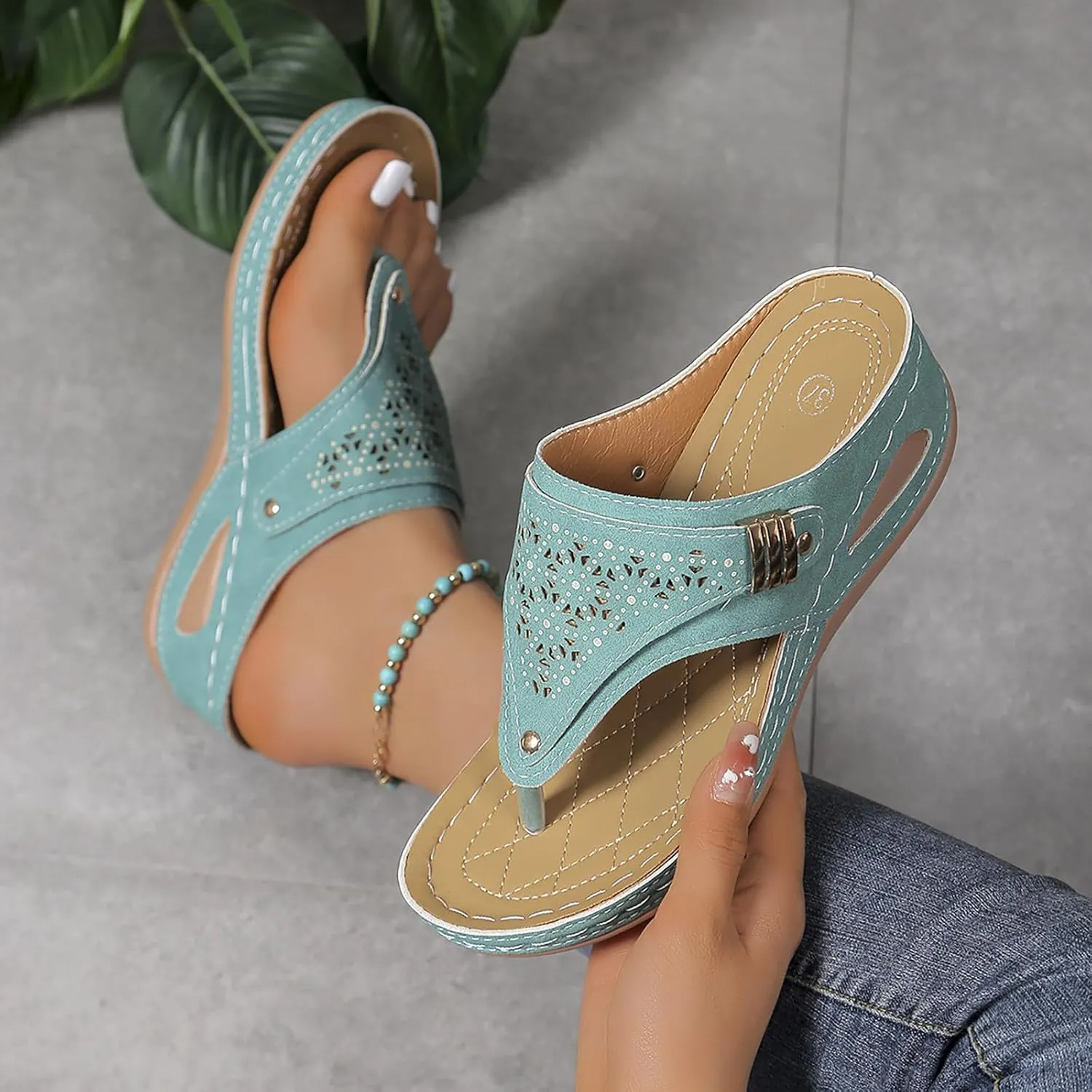 Orthopedic Sandals for Women Arch Support Wedge Flip Flops Summer 2025 Comfortable Dressy Casual Beach Slippers