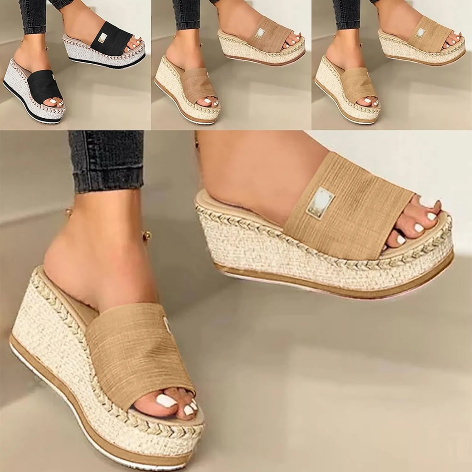 Orthopedic Sandals for Women Wide Width Flip Flops with Arch Support Casual Open Toe Platforms Casual Outdoor Shoes