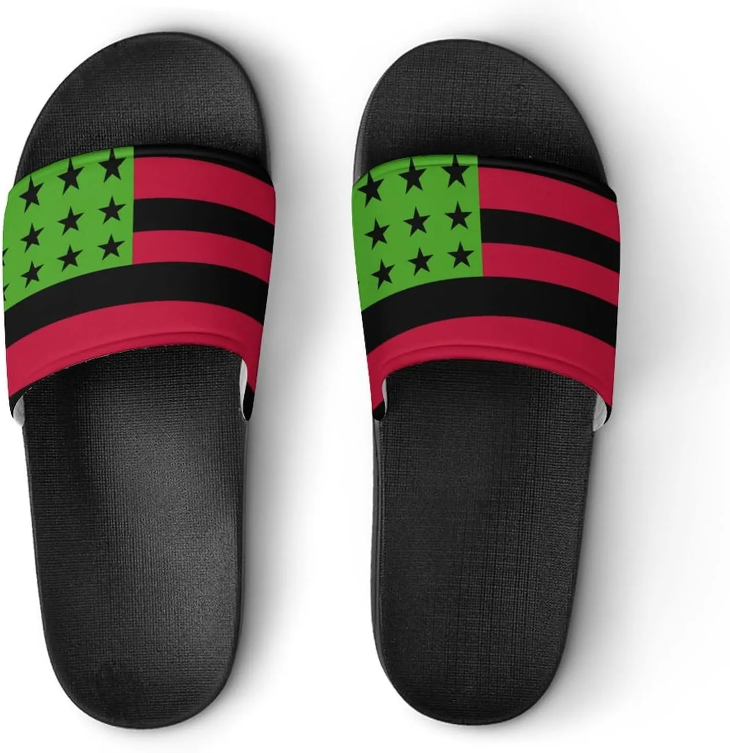 Pan African U.S.A. Flag House Slippers for Women Men Shower Slides Bathroom Sandals