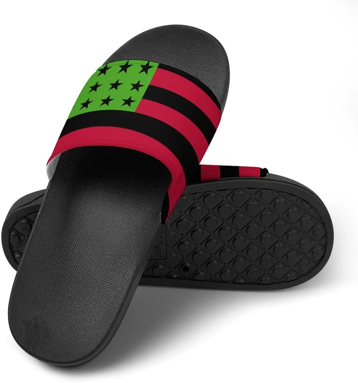Pan African U.S.A. Flag House Slippers for Women Men Shower Slides Bathroom Sandals