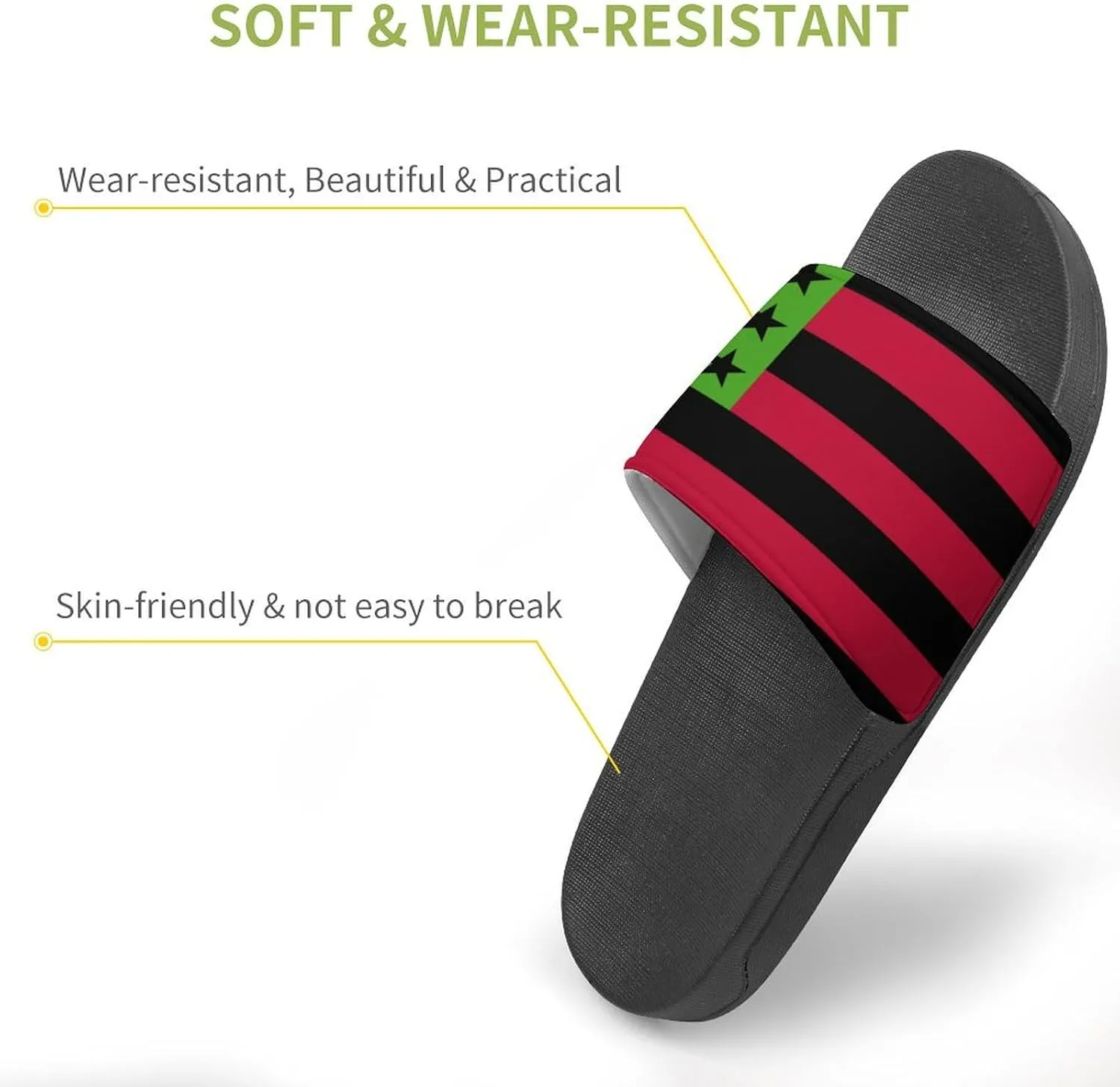 Pan African U.S.A. Flag House Slippers for Women Men Shower Slides Bathroom Sandals