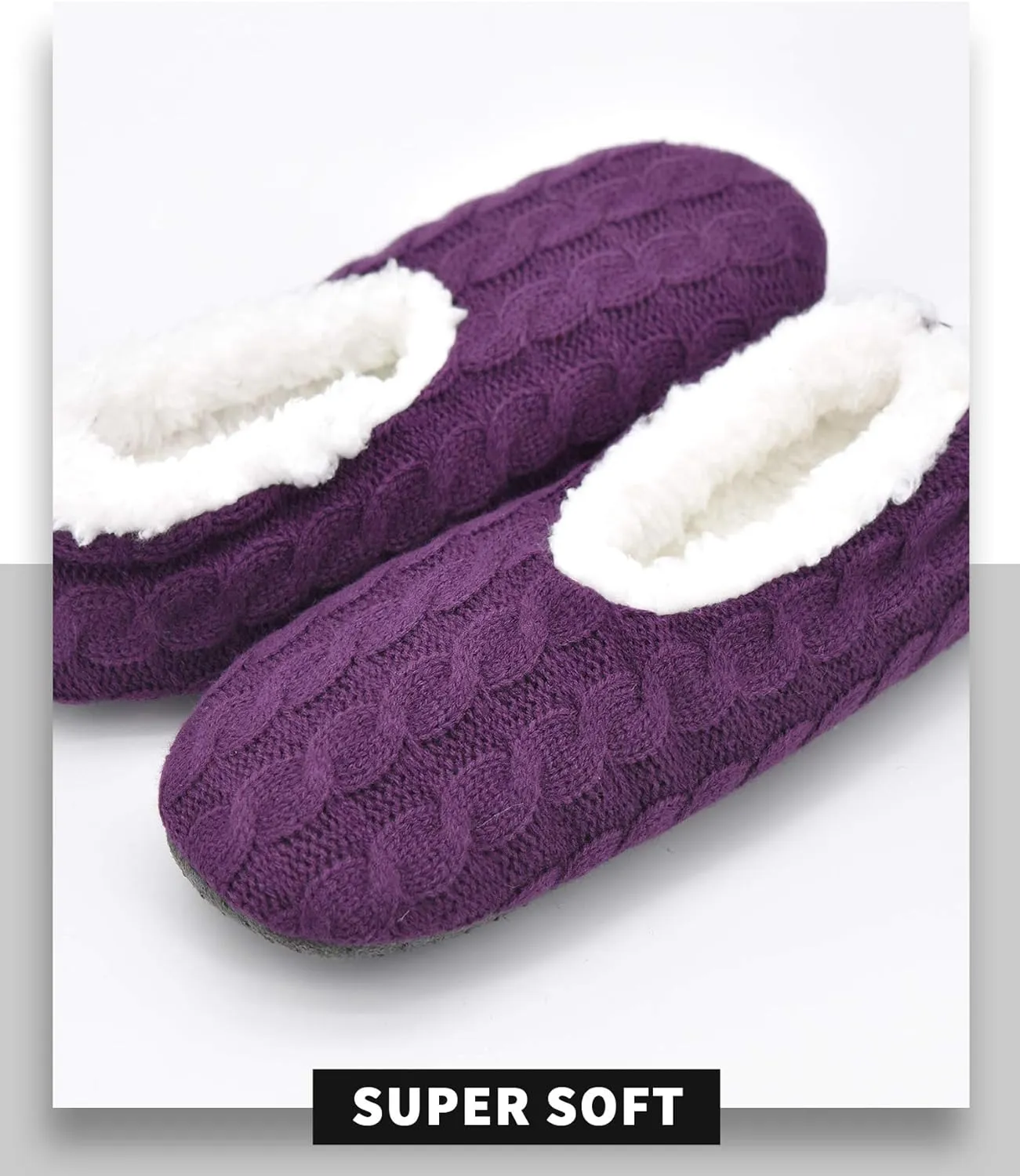 Panda Bros Slipper Socks For Women With Grippers, Fuzzy Womens Slipper Socks With Non Slip Bottoms, Cozy Warm House Slippers