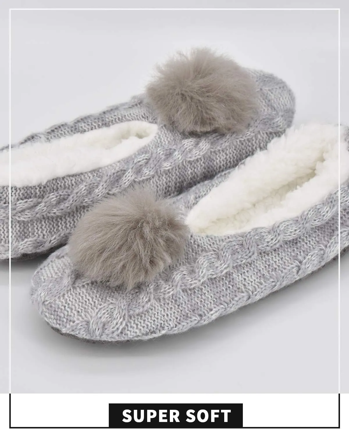 Panda Bros Slipper Socks For Women With Grippers, Fuzzy Womens Slipper Socks With Non Slip Bottoms, Cozy Warm House Slippers