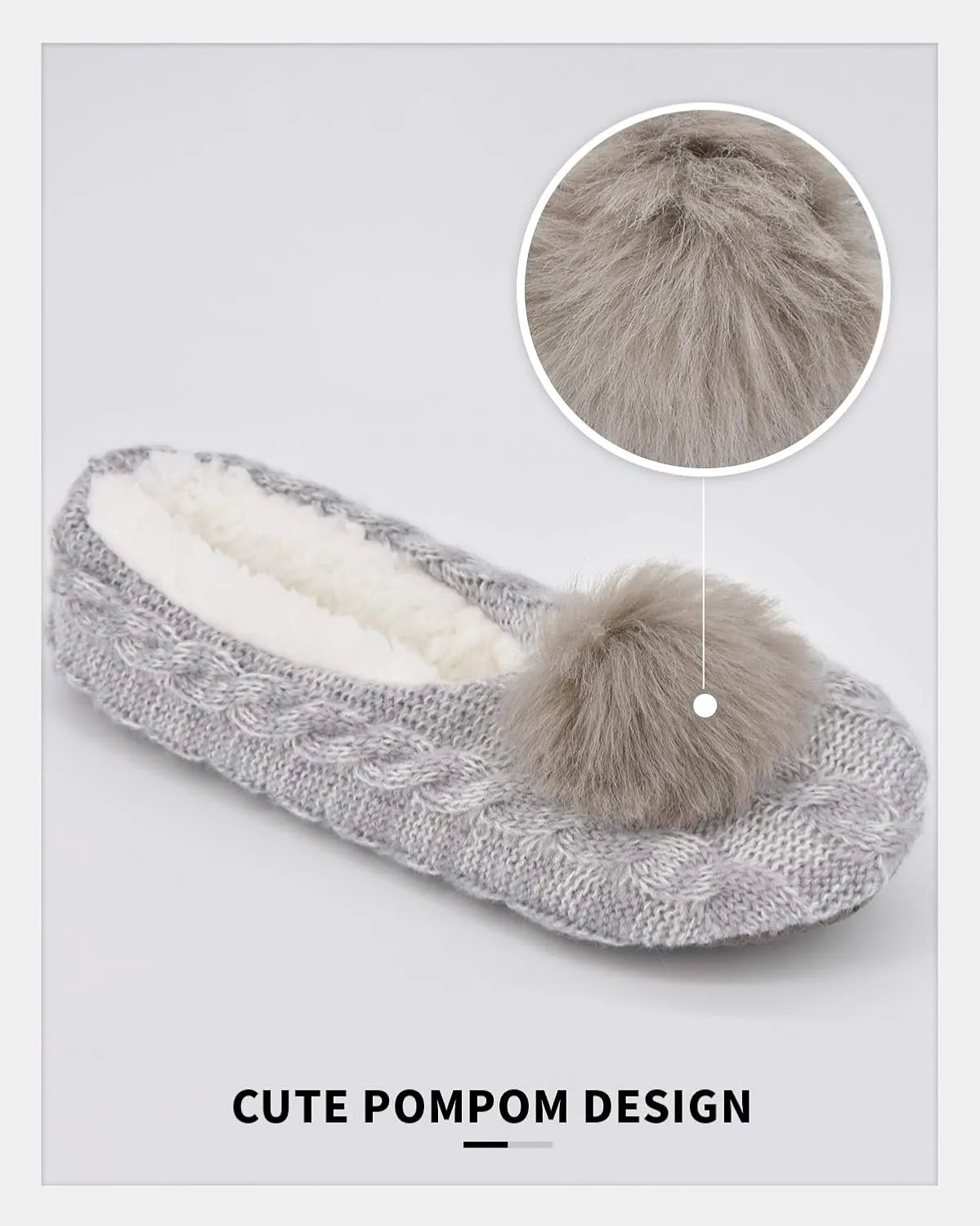 Panda Bros Slipper Socks For Women With Grippers, Fuzzy Womens Slipper Socks With Non Slip Bottoms, Cozy Warm House Slippers