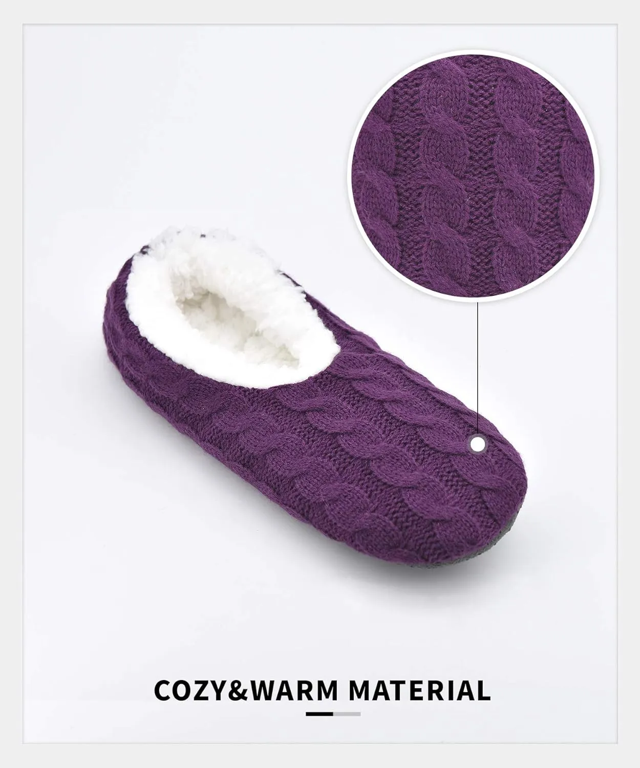 Panda Bros Slipper Socks For Women With Grippers, Fuzzy Womens Slipper Socks With Non Slip Bottoms, Cozy Warm House Slippers