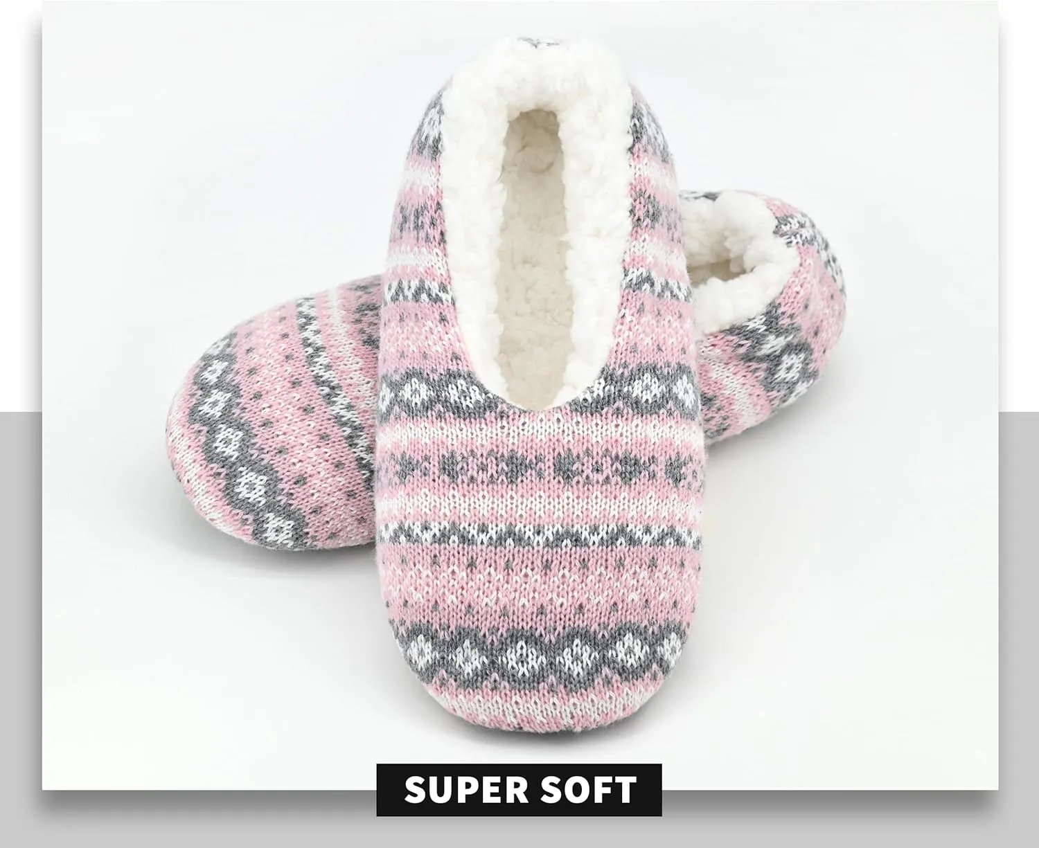 Panda Bros Slipper Socks For Women With Grippers, Fuzzy Womens Slipper Socks With Non Slip Bottoms, Cozy Warm House Slippers