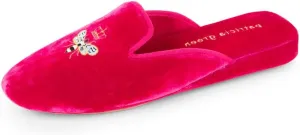 Patricia Green Queen Bee Embroidered Velvet Slipper