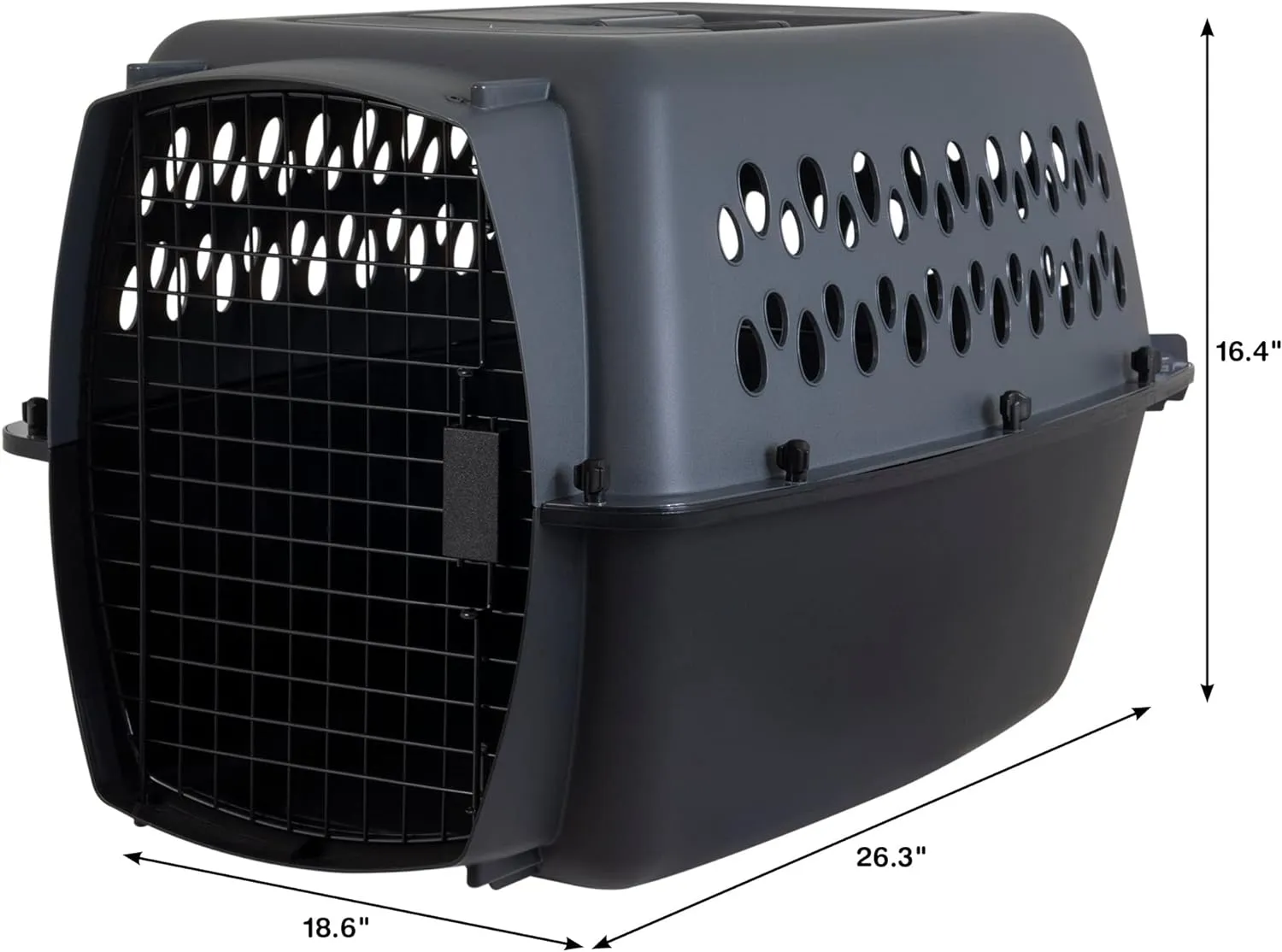 Petmate Pet Porter Dog Kennel 26", Dark Gray & Black, for Pets 20-25lbs, Made in USA