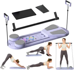 Pilates Board, Pilates Reformer Set, Multifunctional Abdominal Board Ab Core Trainer Home Workout Equipment