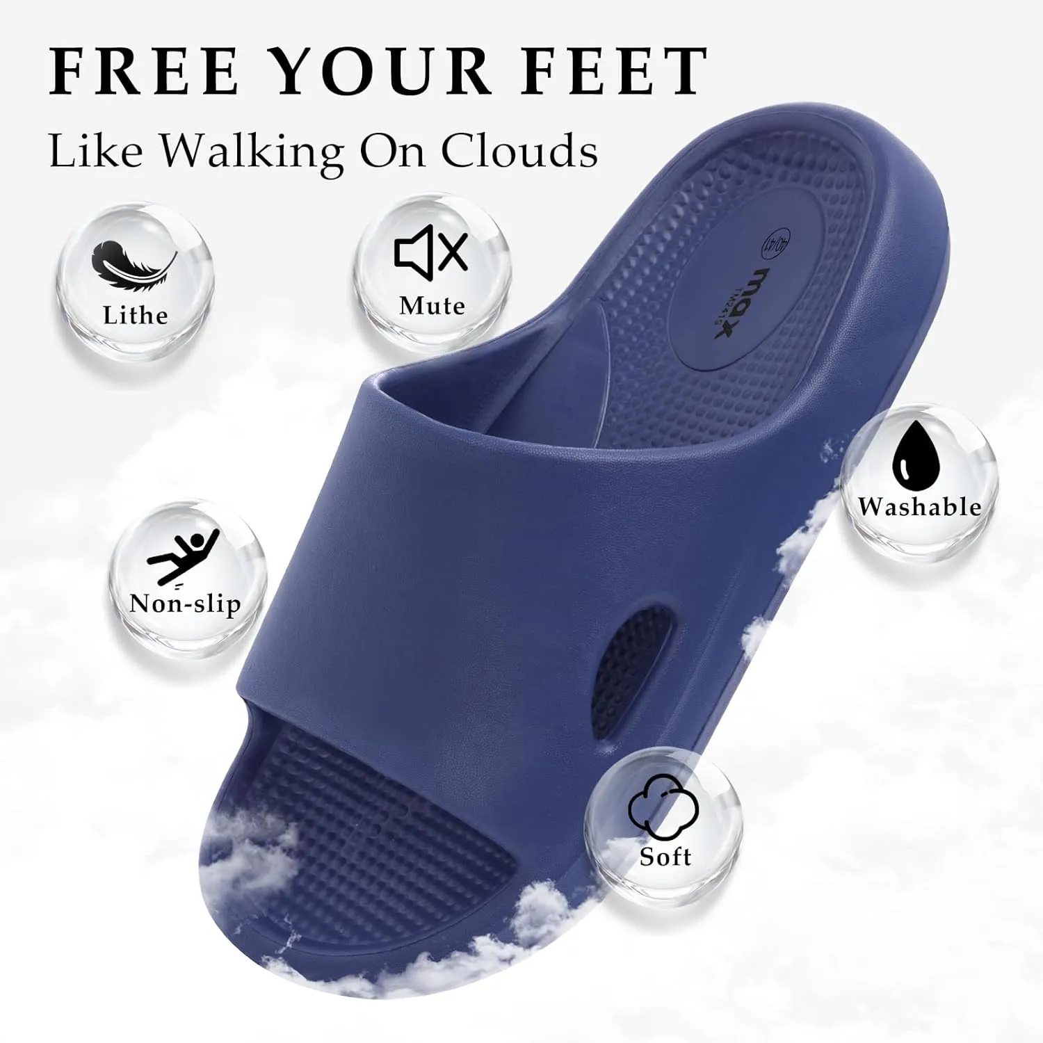Pillow Slippers for Women and Men Indoor Cloud Sandals EVA Anti-Slip Slides Shoes Cushioned Thick Sole Shower Cloud Slippers Arch Support Men Sandals Super Soft House Pillow Slides