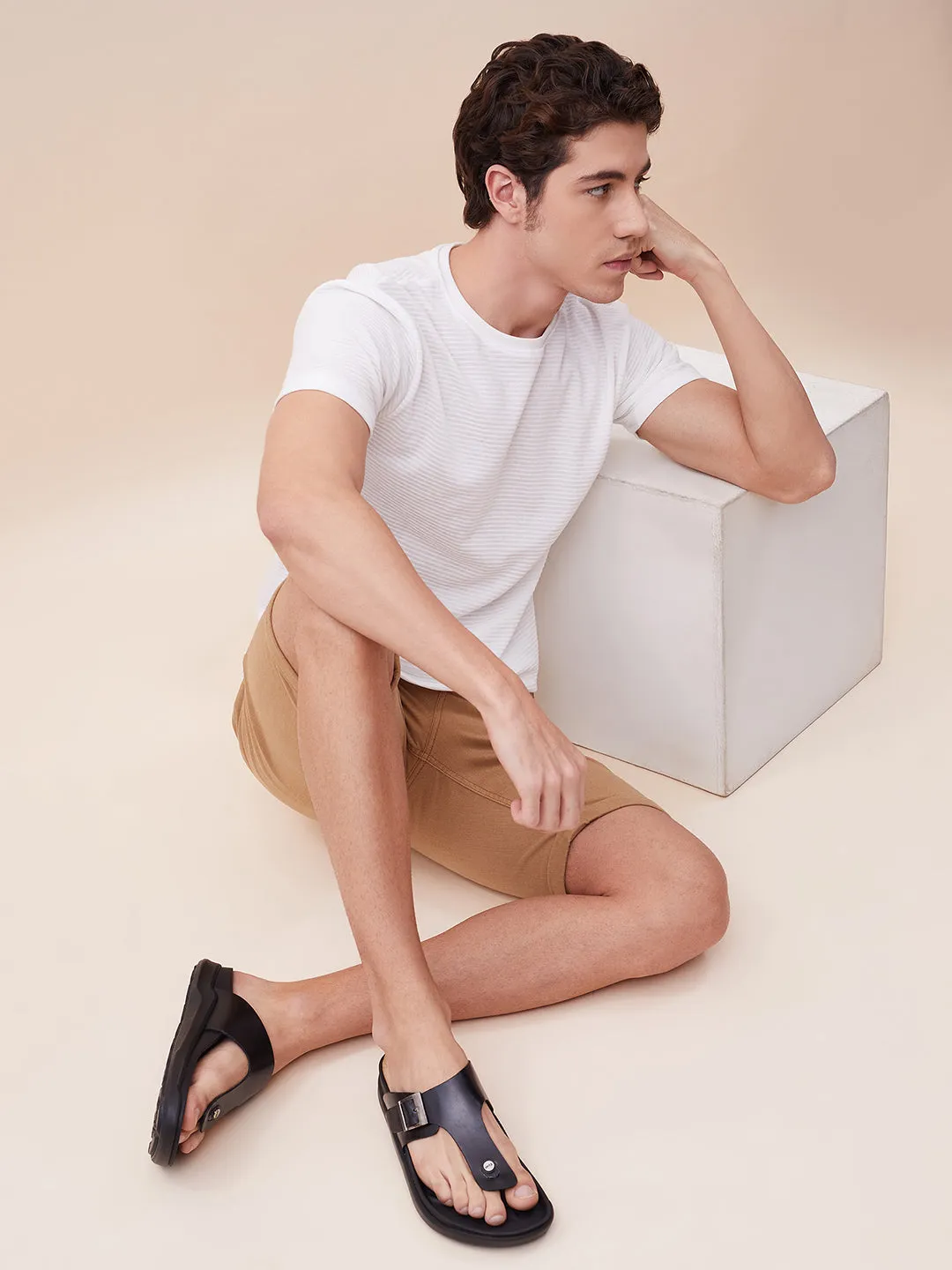 Piquè Leather Slippers