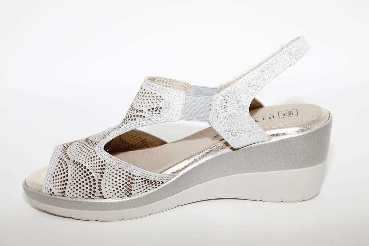 PITILLOS - 6030 WEDGE SANDAL - SILVER