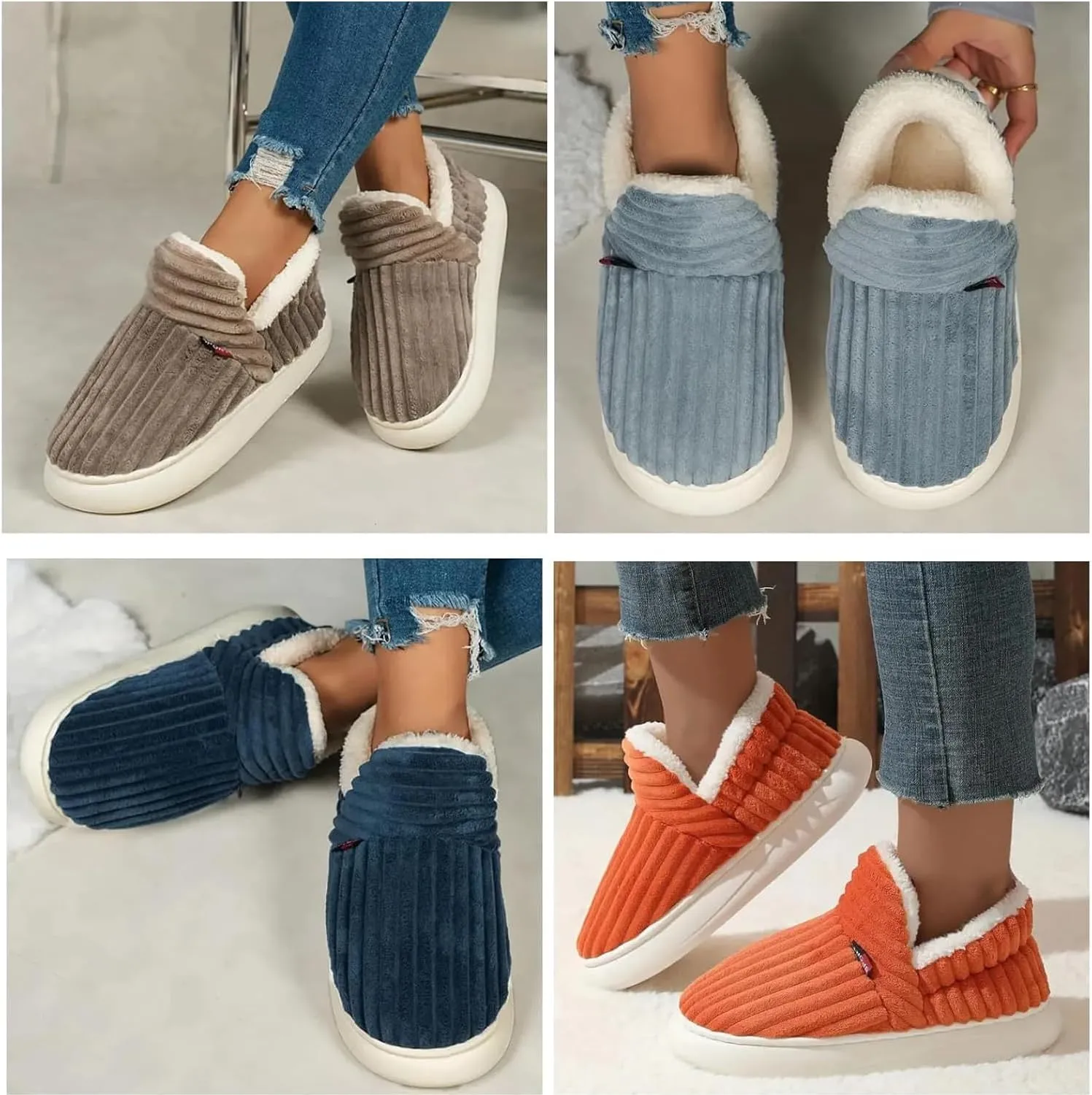 Pluffi Slipper Booties, 2025 New The Cozy Stylish Slipper,Pluffi Comfy Slippers,Warm Plush Lining Slippers for Women and Men