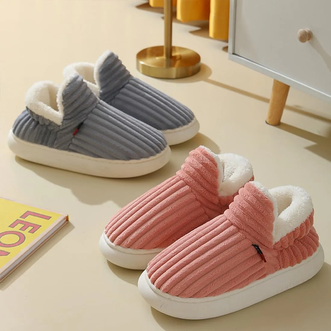 Pluffi Slipper Booties For Women Men Pluffi Cozy Stylish Slipper Winter Fuzzy Warm Thick-Soled House Cloud Slides With Anti-Slip Sole
