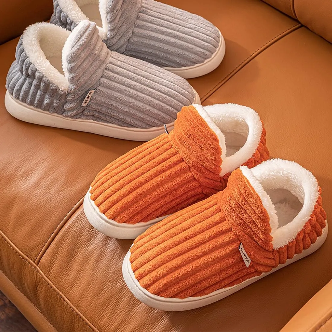 Pluffi Slipper Booties For Women Men Pluffi Cozy Stylish Slipper Winter Fuzzy Warm Thick-Soled House Cloud Slides With Anti-Slip Sole
