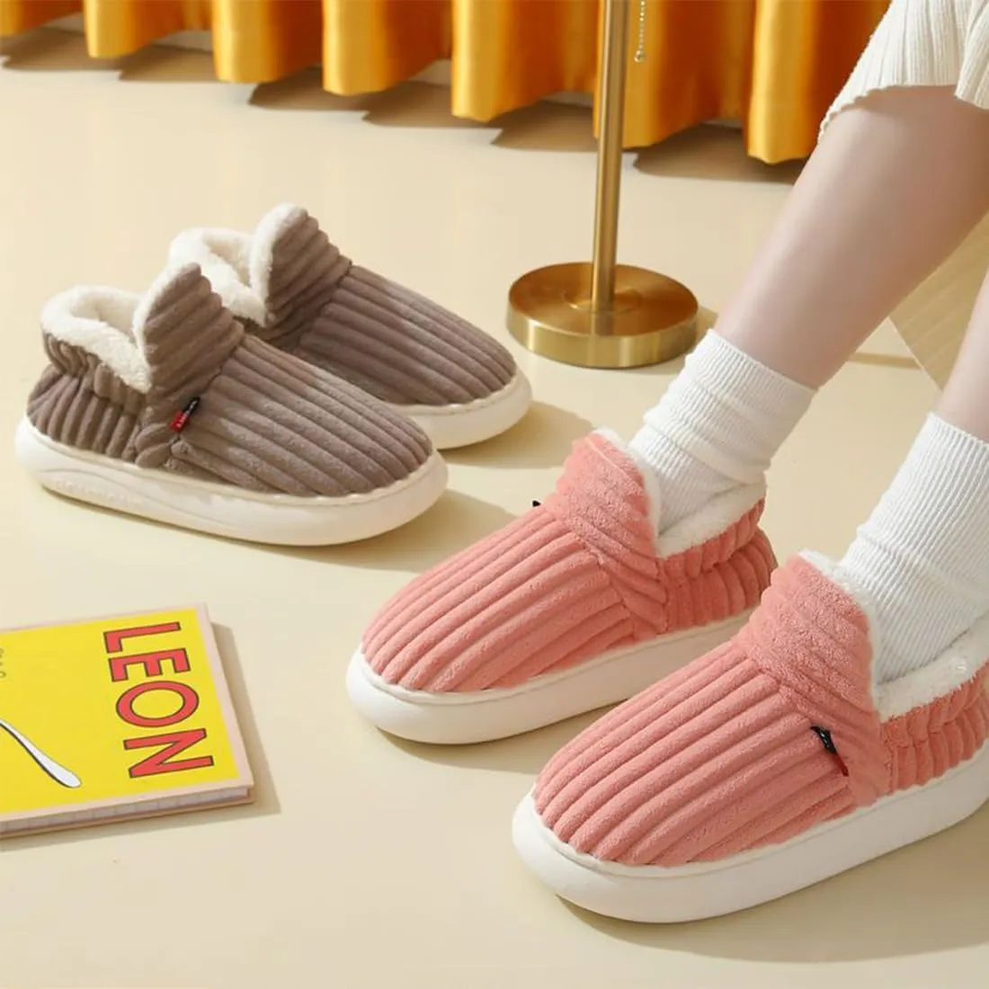 Pluffi Slipper Booties For Women Men Pluffi Cozy Stylish Slipper Winter Fuzzy Warm Thick-Soled House Cloud Slides With Anti-Slip Sole
