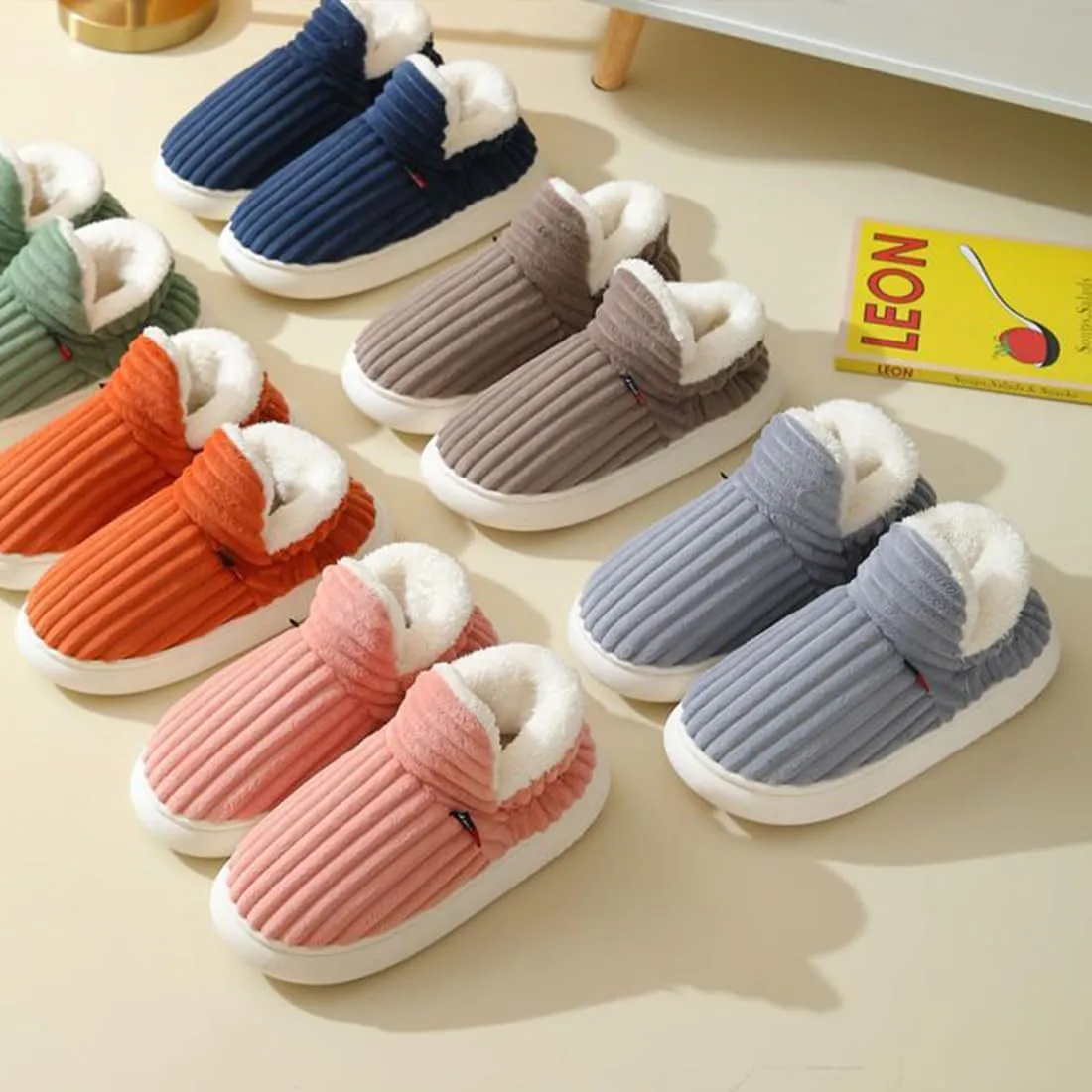 Pluffi Slipper Booties For Women Men Pluffi Cozy Stylish Slipper Winter Fuzzy Warm Thick-Soled House Cloud Slides With Anti-Slip Sole