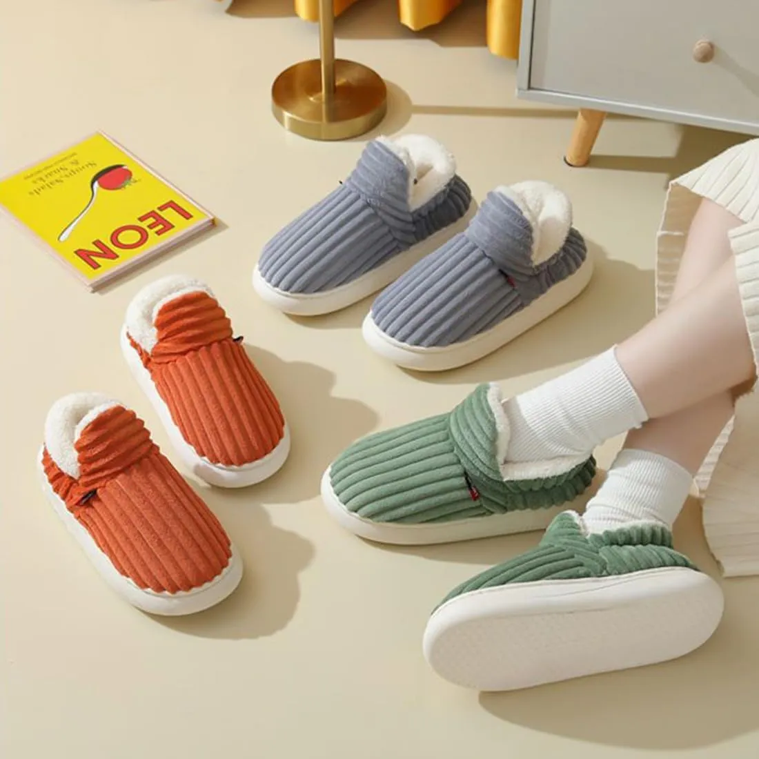 Pluffi Slipper Booties For Women Men Pluffi Cozy Stylish Slipper Winter Fuzzy Warm Thick-Soled House Cloud Slides With Anti-Slip Sole