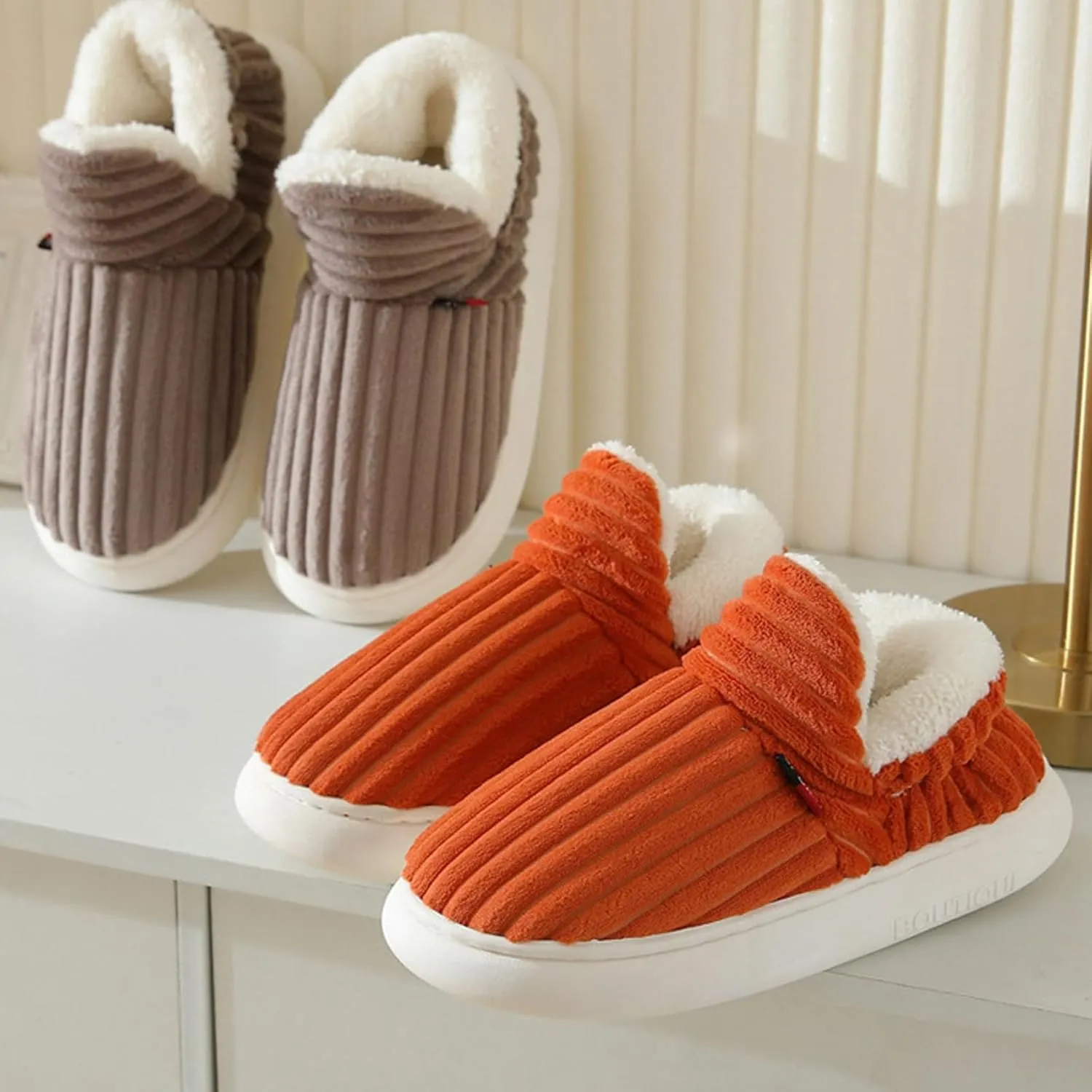 Pluffi Slipper Booties, Pluffi Cozy Stylish Slipper, Winter Fuzzy Warm Thick-Soled Plush House Cloud Slides Men Women