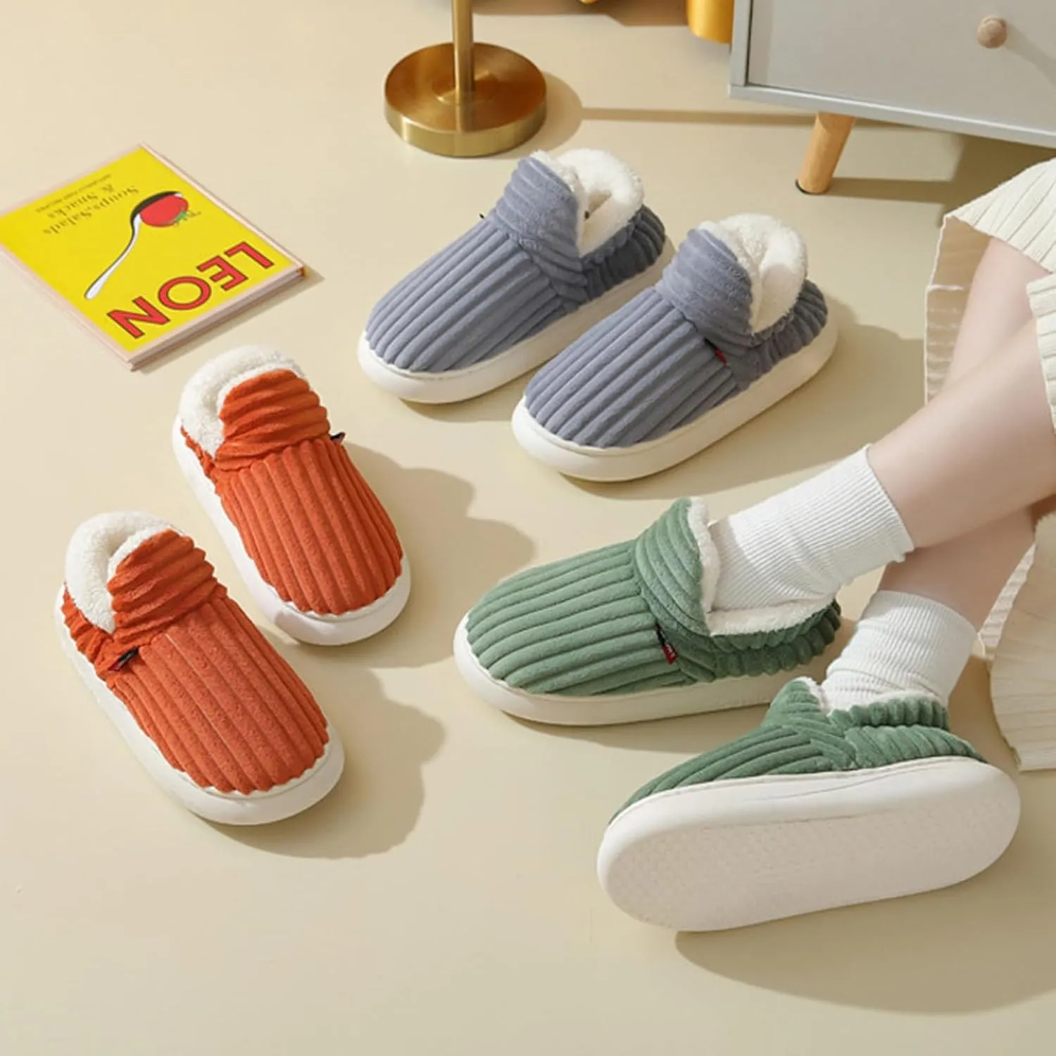 Pluffi Slipper Booties, Pluffi Cozy Stylish Slipper, Winter Fuzzy Warm Thick-Soled Plush House Cloud Slides Men Women
