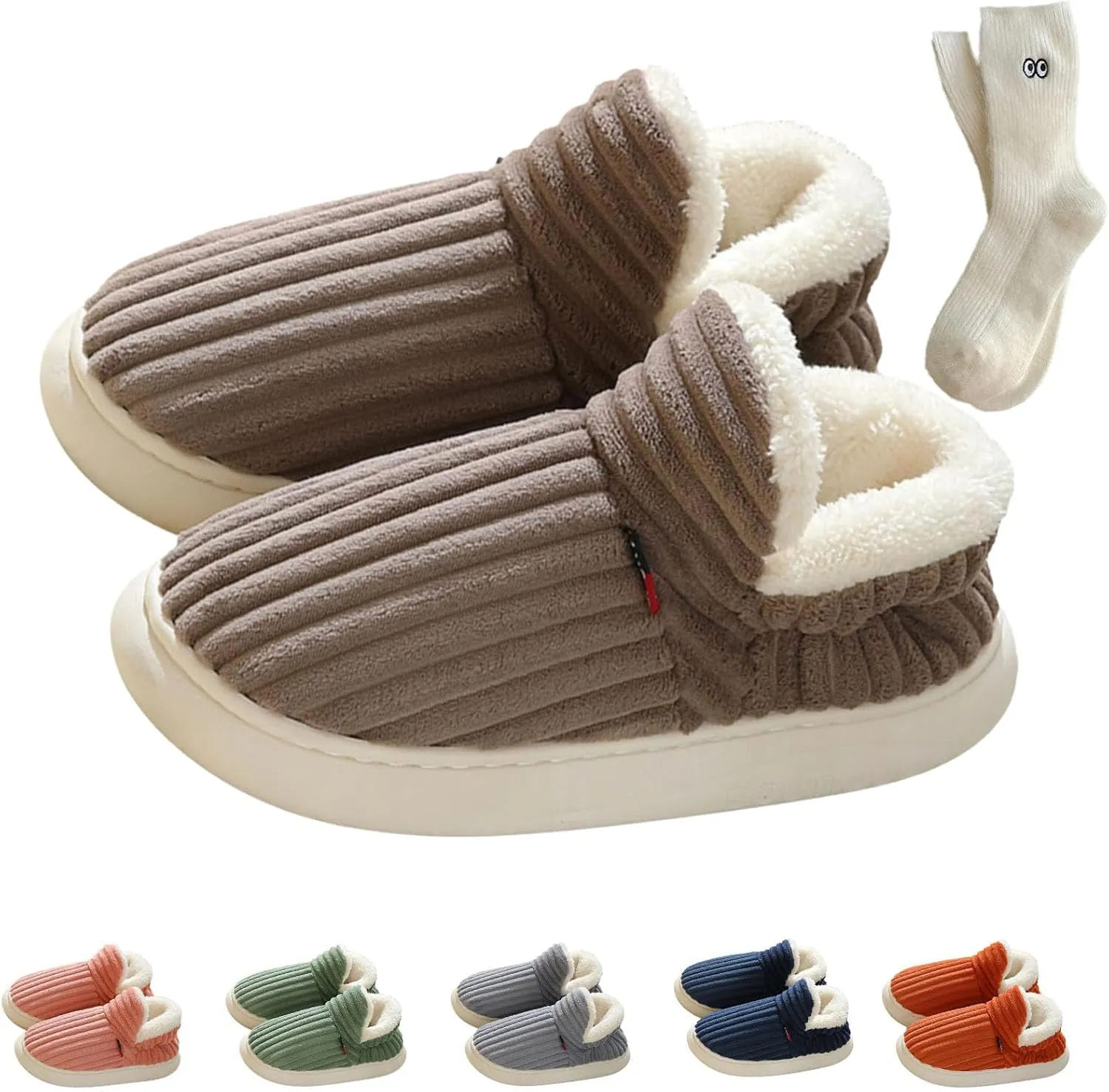 Pluffi Slipper Booties, Unisex Winter Cozy Slippers Casual Home Shoes, Shoes Non-Slip Cozy ushion Warm Slippers