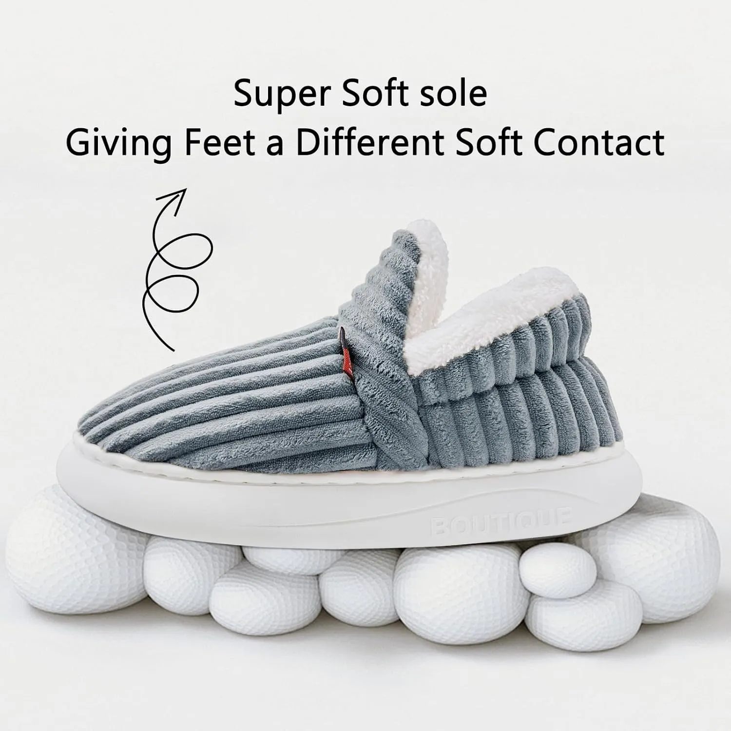 Pluffi Slipper Booties Women Men Cloud Slippers Fluffy Slippers for Women Warm Thick Sole Anti-Skid House Shoes
