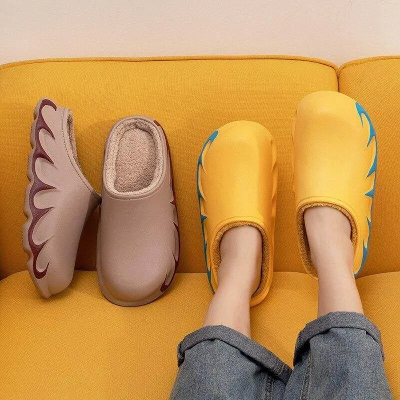 Plush Anti-Slip Indoor Slippers - Stylish Warm Footwear