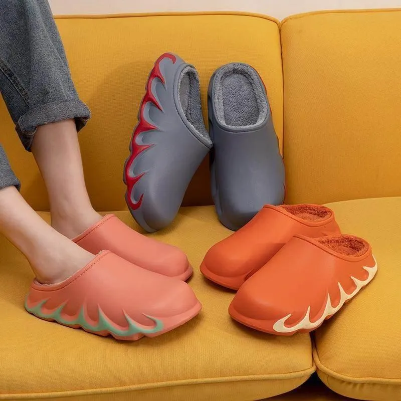 Plush Anti-Slip Indoor Slippers - Stylish Warm Footwear