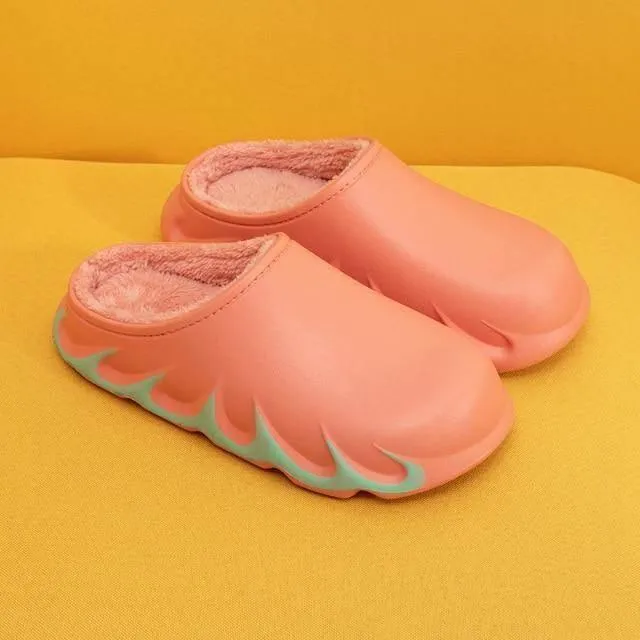 Plush Anti-Slip Indoor Slippers - Stylish Warm Footwear