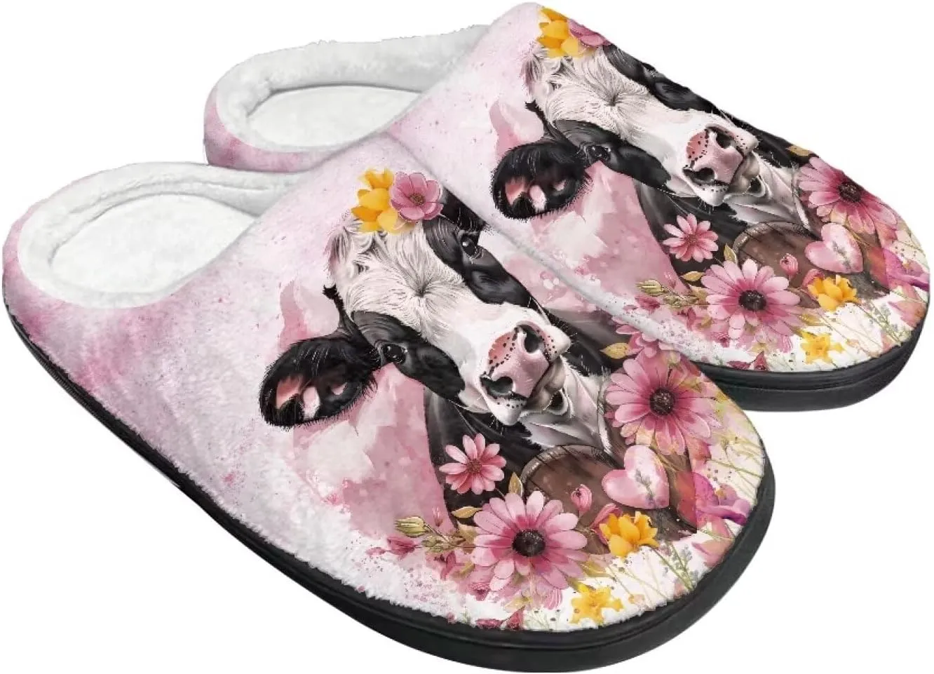 Poceacles House Slippers Women Men Fuzzy Slipper Soft Non-Slip Bedroom Slippers for Home, Travel