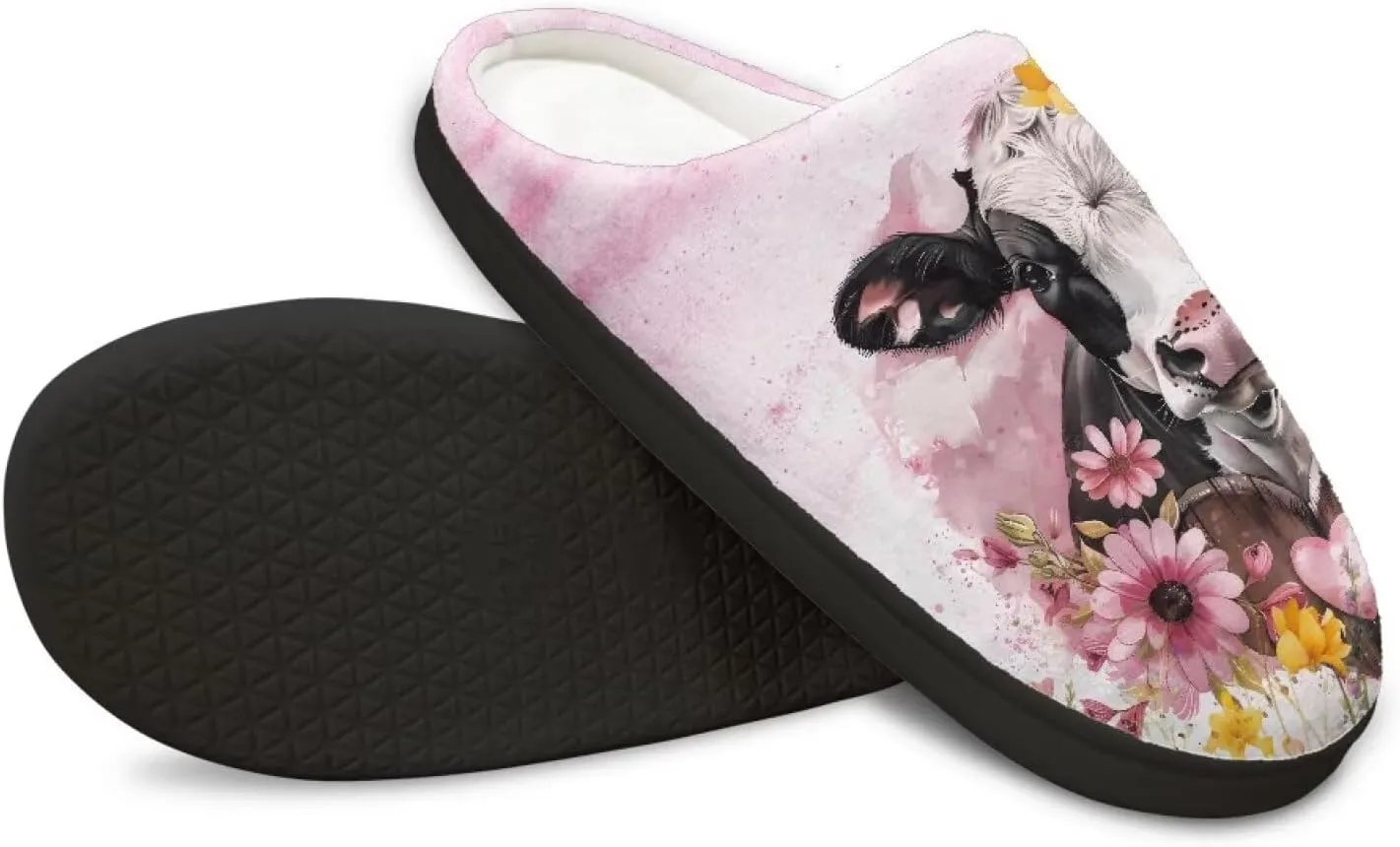 Poceacles House Slippers Women Men Fuzzy Slipper Soft Non-Slip Bedroom Slippers for Home, Travel