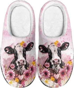 Poceacles House Slippers Women Men Fuzzy Slipper Soft Non-Slip Bedroom Slippers for Home, Travel