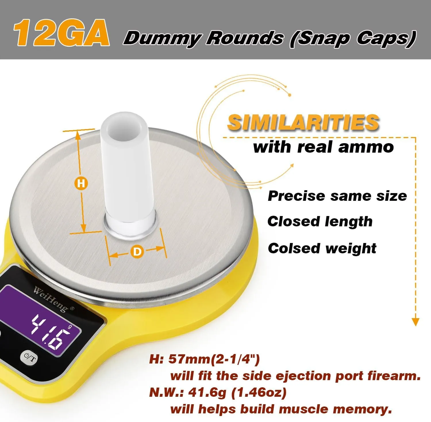 Pro Shotgun or Pistol Safety Trainer Cartridge Dummy Rounds Close to Real Weight