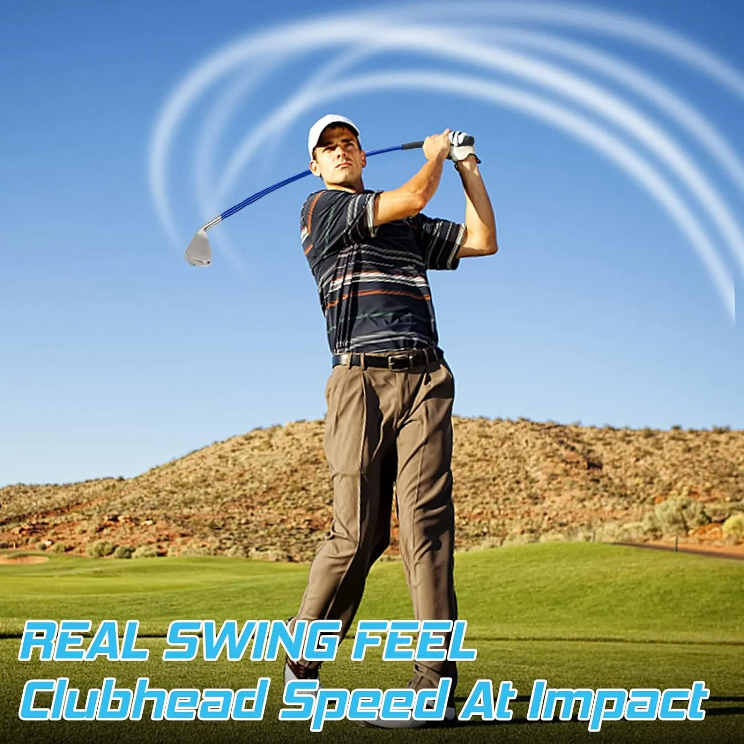 prowithlin Golf Swing Trainer Aid - 7 Iron, Golf Training Aid Golf Swing Warm-Up Stick for Strength Grip Tempo & Flexibility Training, Golf Accessories for Men