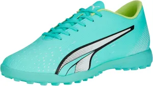 PUMA Mens Ultra Play Turf Trainer Soccer Cleats, Electric Peppermint-PUMA Mens White-Fast Yellow, 8.5