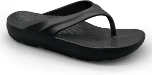 Pure Stride Therapeutic Flip Flops, Orthotic Thong Sandals for Plantar Fasciitis, Metatarsal and Heel Spurs, Feet Pain Relief and Arch Support - Black, Men’s Size 10/Women’s Size 11