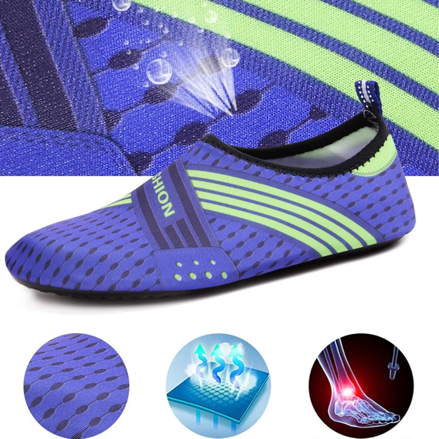 Quick Dry Aqua Water Shoes for Men Women Barefoot Swim Beach Pool Surf Hiking Kayaking Diving Yoga Sports Lightweight Breathable Socks