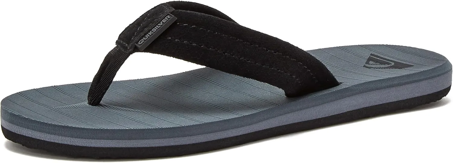 Quiksilver Boy's Carver Suede Fixed Strap Kids Flip Flop Youth Sandal