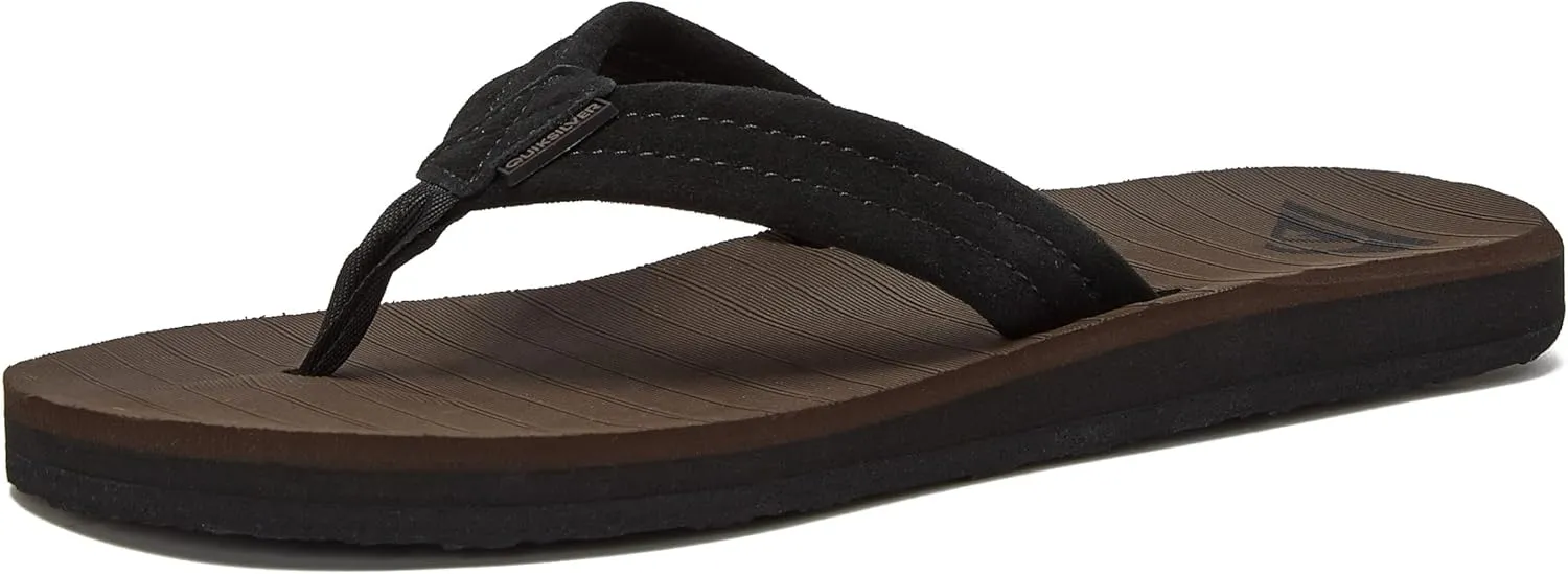 Quiksilver Men's Carver Suede 3 Point Flip Flop Athletic Sandal