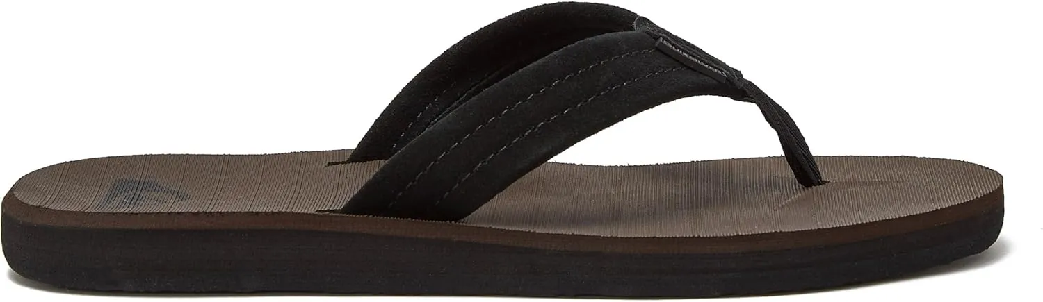 Quiksilver Men's Carver Suede 3 Point Flip Flop Athletic Sandal