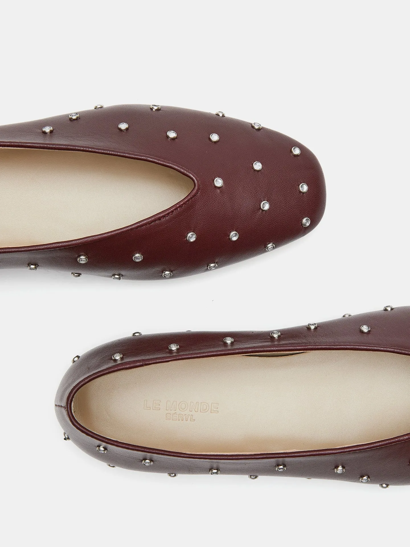 Regency Slipper / Oxblood Leather Crystal