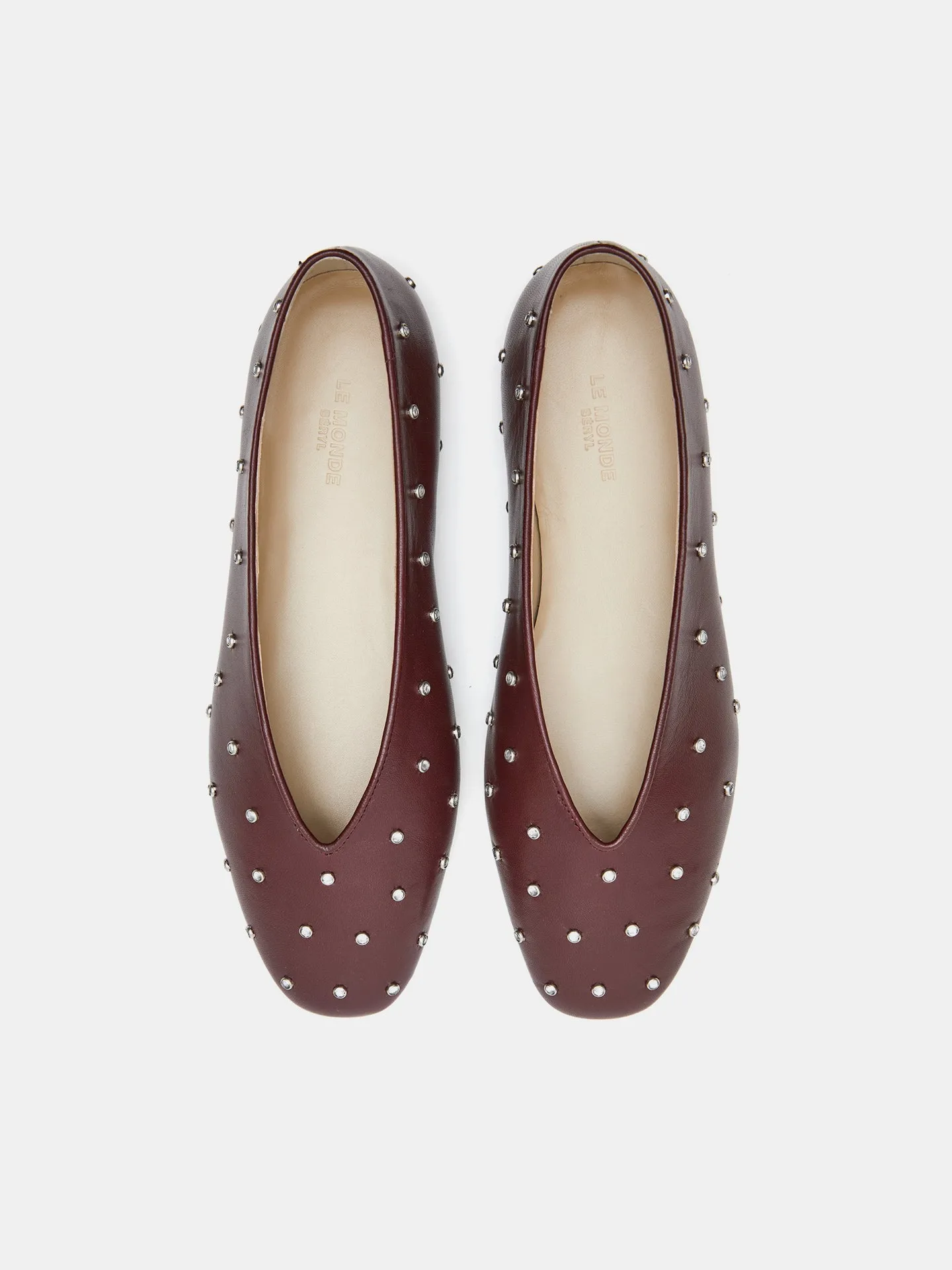 Regency Slipper / Oxblood Leather Crystal