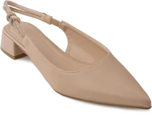 RF ROOM OF FASHION Women's Pointed Toe Slingback Low Block Heel Mule Pumps
