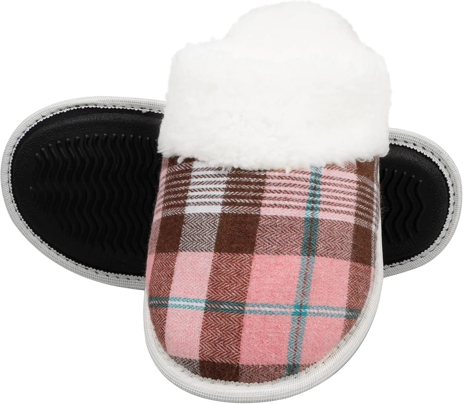 riemot Womens Mens Memory Foam Slippers, Warm Fluffy House Shoes & Cushioned Home Shoe Without Fur, Comfortable Anti Slip Indoor Bedroom Travel Slipper