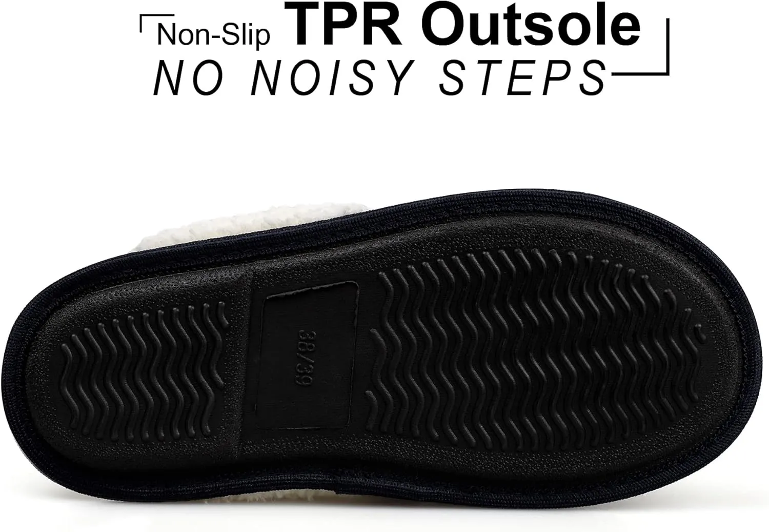 riemot Womens Mens Memory Foam Slippers, Warm Fluffy House Shoes & Cushioned Home Shoe Without Fur, Comfortable Anti Slip Indoor Bedroom Travel Slipper