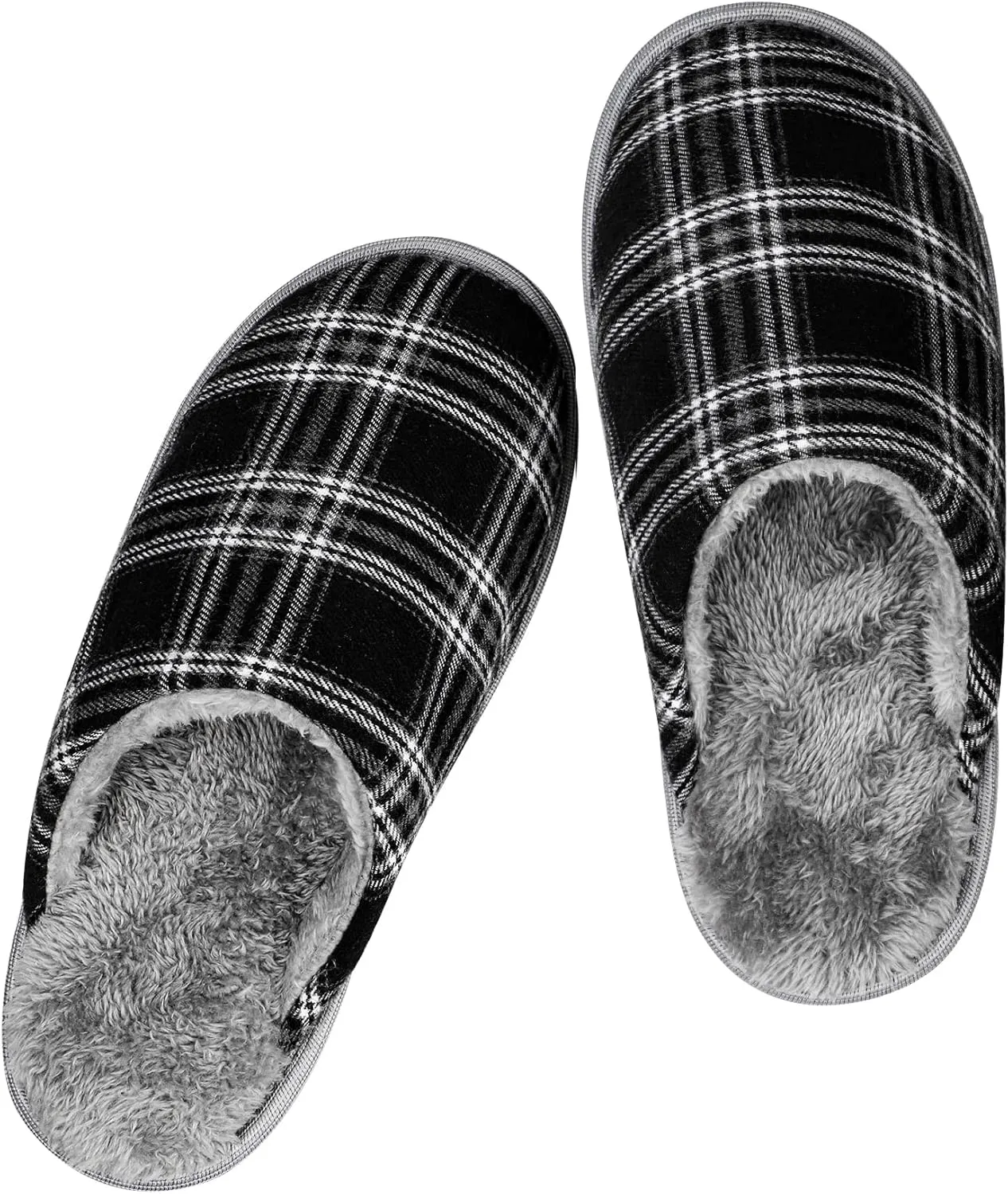 riemot Womens Mens Memory Foam Slippers, Warm Fluffy House Shoes & Cushioned Home Shoe Without Fur, Comfortable Anti Slip Indoor Bedroom Travel Slipper