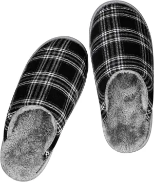 riemot Womens Mens Memory Foam Slippers, Warm Fluffy House Shoes & Cushioned Home Shoe Without Fur, Comfortable Anti Slip Indoor Bedroom Travel Slipper