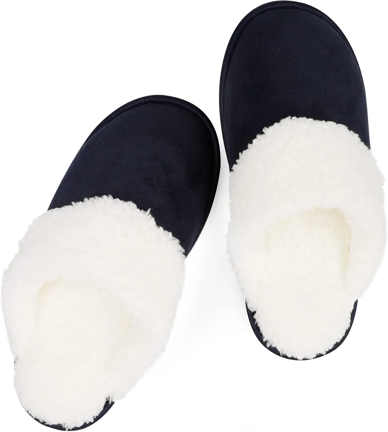 riemot Womens Mens Memory Foam Slippers, Warm Fluffy House Shoes & Cushioned Home Shoe Without Fur, Comfortable Anti Slip Indoor Bedroom Travel Slipper